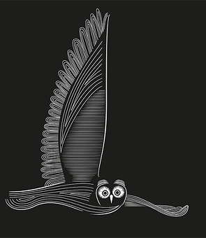 A graduates illustration of an owl. 